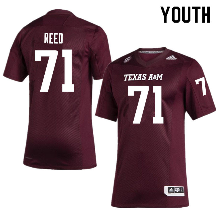 Youth #71 Grayson Reed Texas A&M Aggies College Football Jerseys Sale-Maroon